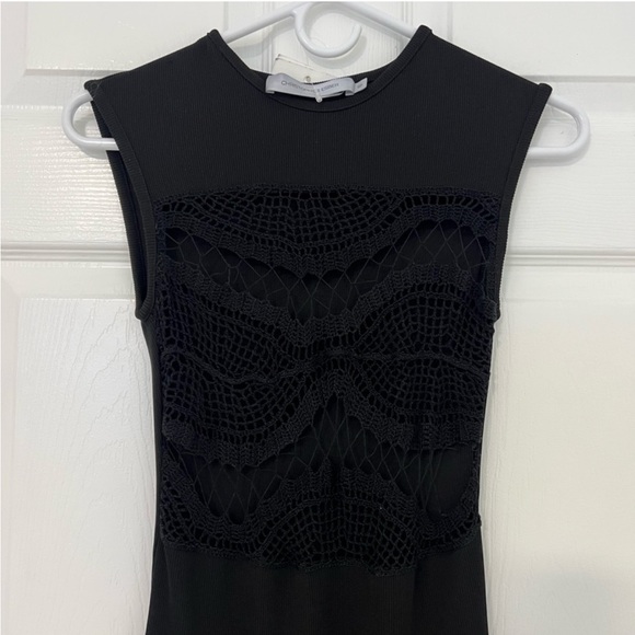 Christopher Esber Tropic Crochet Ribbed Tank Dress Black - Picture 5 of 9